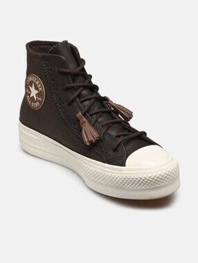 CONVERSE CHUCK TAYLOR ALL STAR LIFT CRAFTED TASSEL WOMEN'S BROWN SNEAKERS